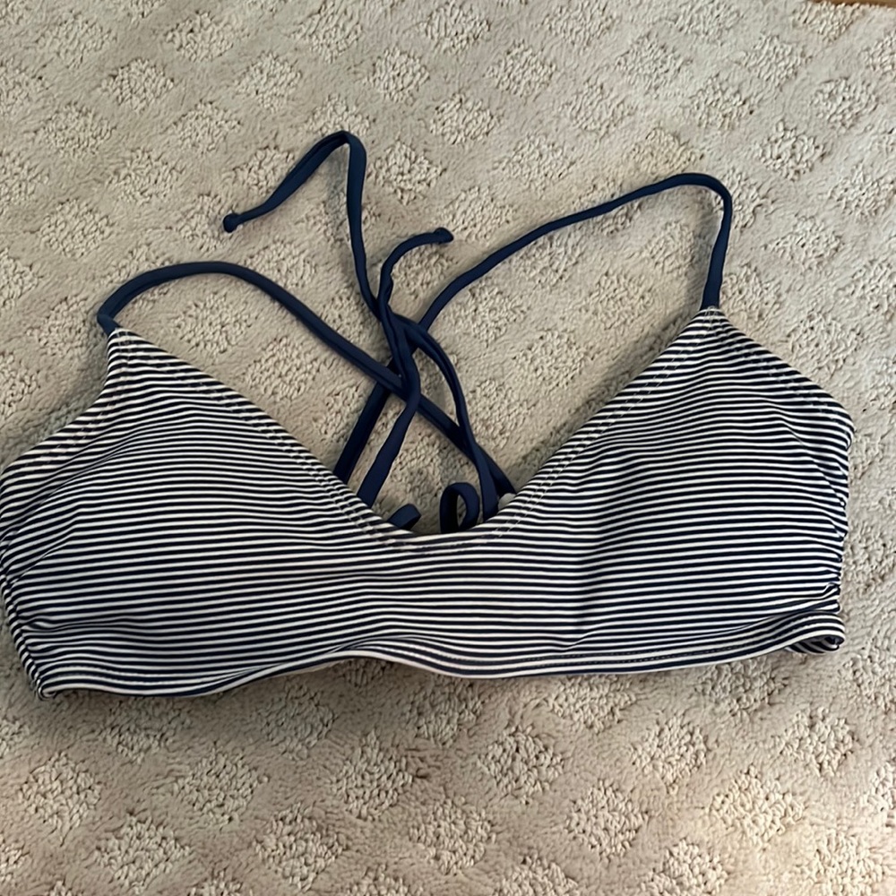 Target stripped blue and white bathing suit top